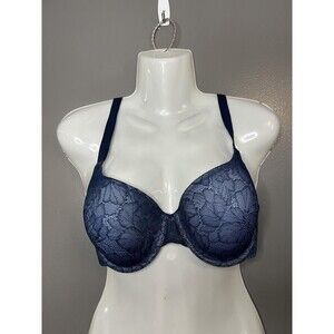 Secret Treasures Bra Womens 36C Blue Lace Underwire T-Shirt Adjustable Straps